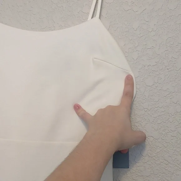 Lulu's Spoonful of Sass white fitted sleeveless ruffle trim bodycon mini dress - Picture 10 of 15